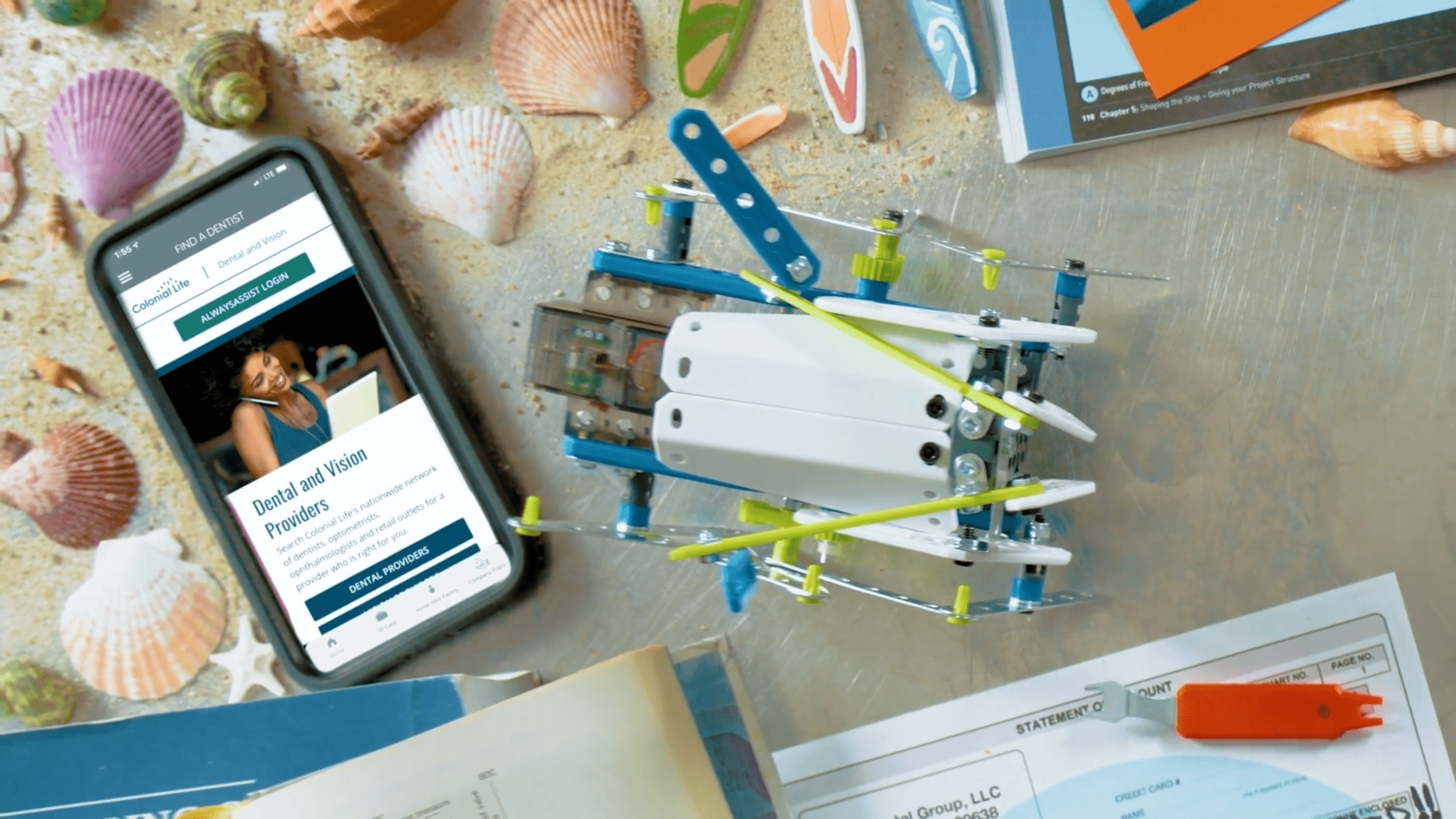 Phone showing dental and vision portal