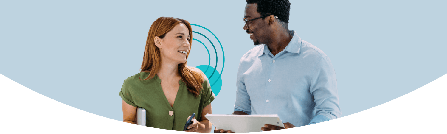 business partners disucssing success