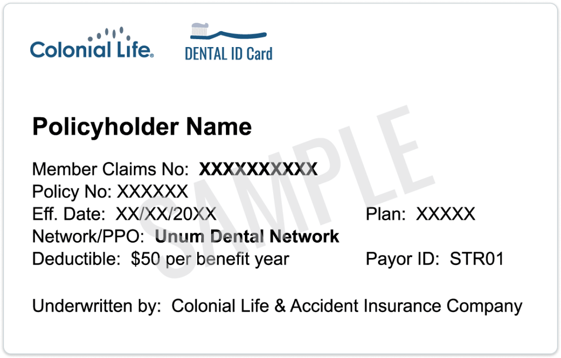 Sample Dental ID Card